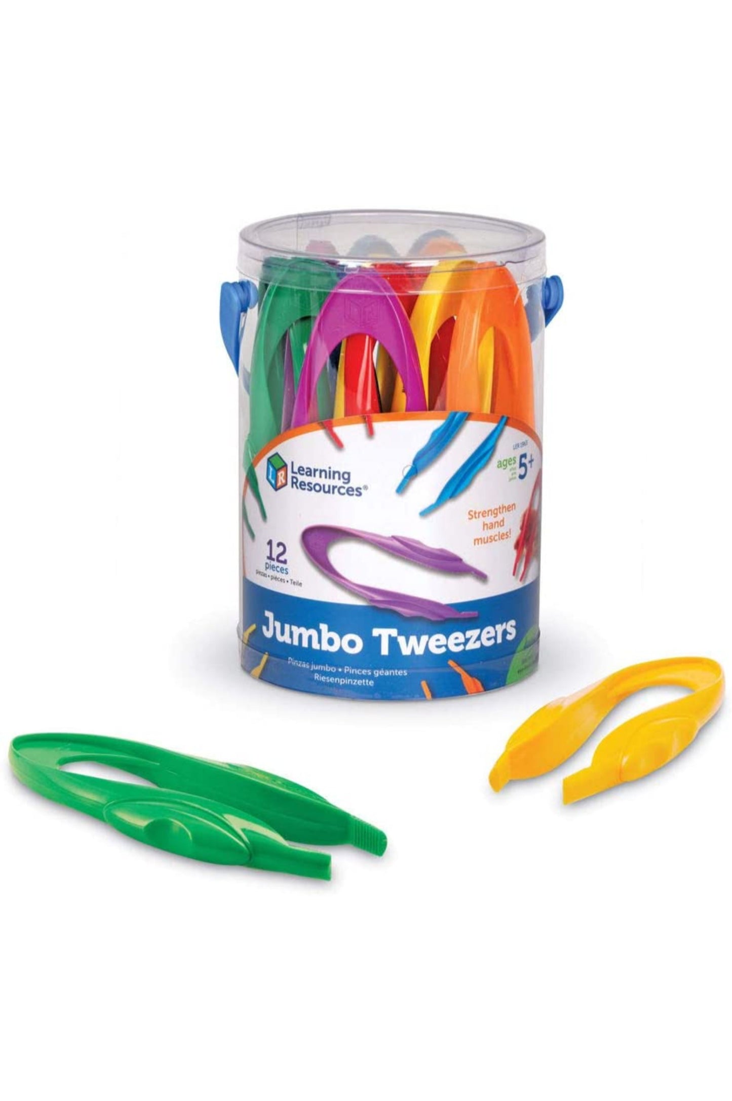 Learning Resources - Pinzas tamaño grande, juego de 12 unidades