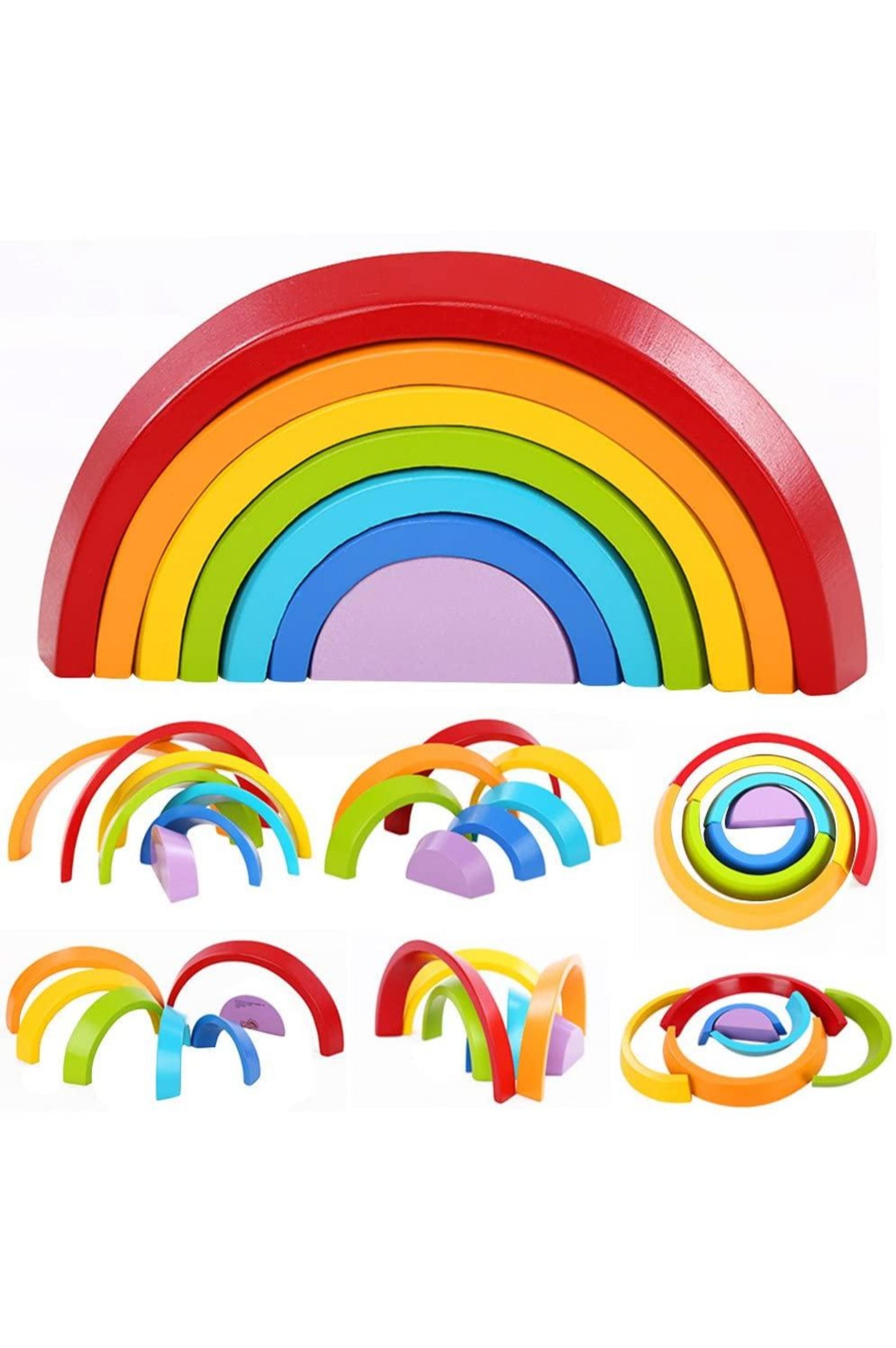 Arcoiris de madera didáctico