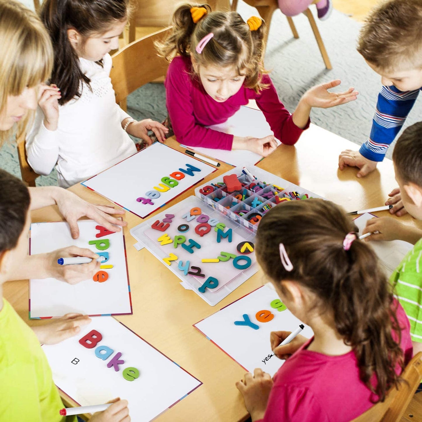 Alfabeto magnético con pizarra