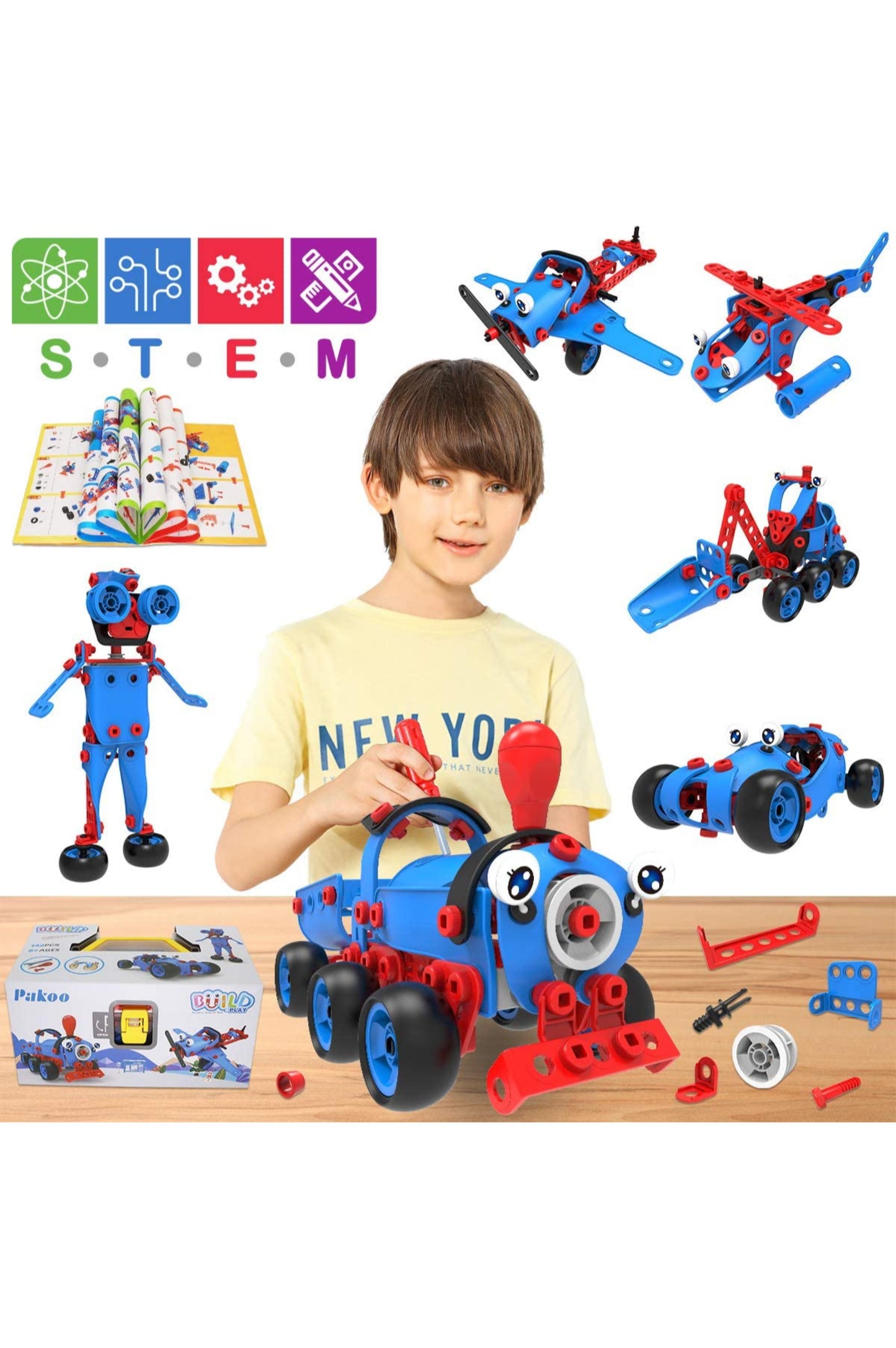 Juguetes de ingeniería 6 en 1.  142 piezas