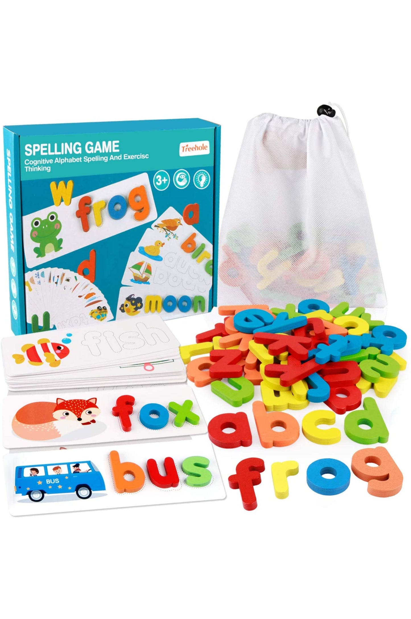 Alfabeto de madera con tarjetas didácticas