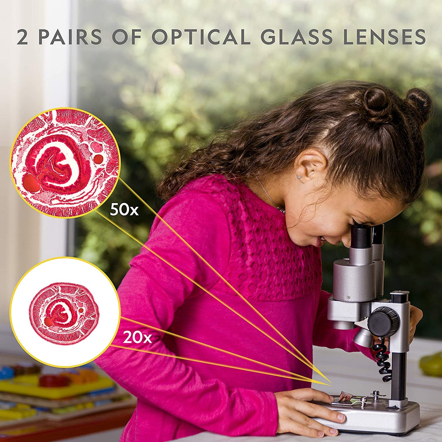 Microscopio de laboratorio de National Geographic con más de 50 accesorios