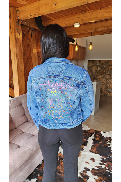 Chaqueta Jean bordada hope