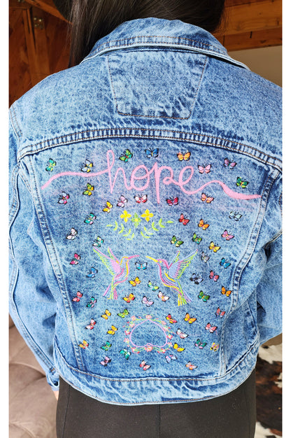 Chaqueta Jean bordada hope