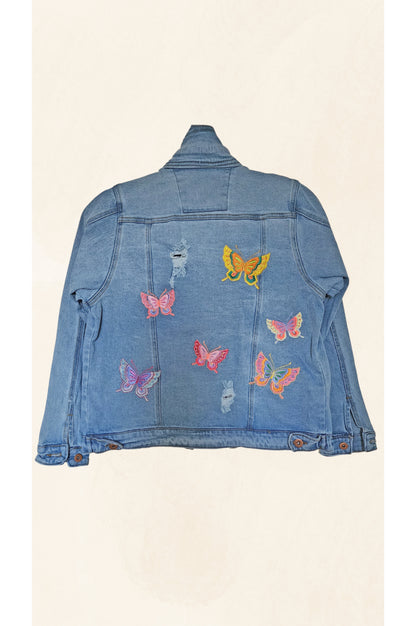 Chaqueta jean niña mariposas