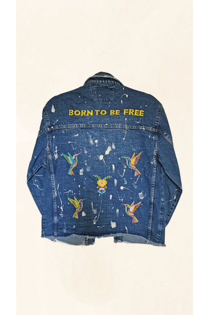 Chaqueta Jean bordada Born To Be Free.