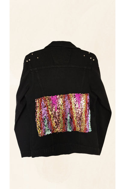 Chaqueta negra Jean apliques.