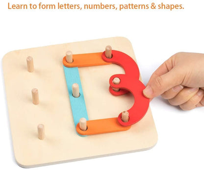 Juego educativo de bloques apilables de madera con letras y números, para niños y niñas