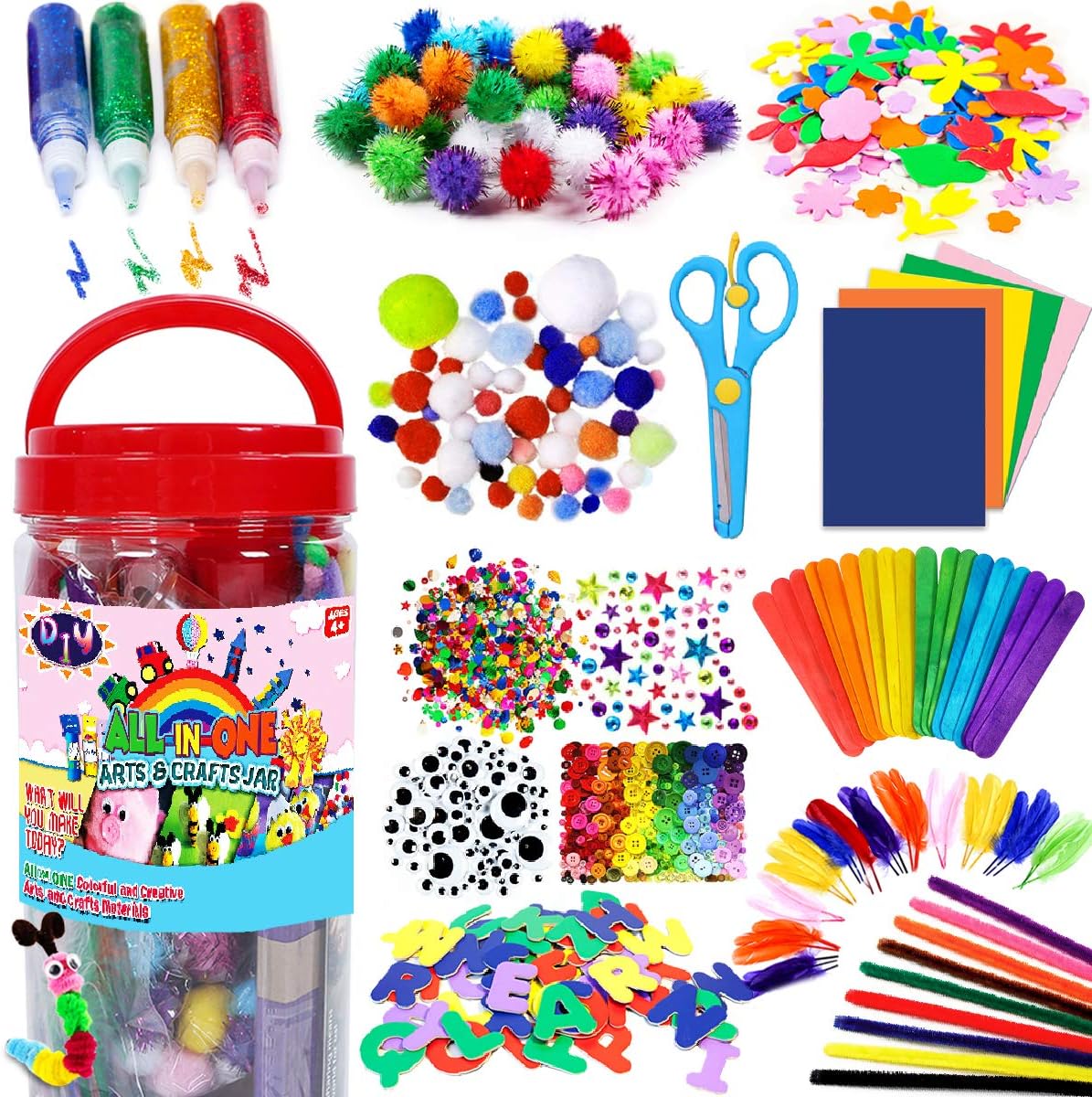 Kit de suministros de arte para manualidades para niños desde 4