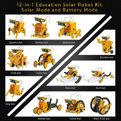 STEM  juguetes 12 en 1 robot solar educativo, energía solar y más! de 8 años en adelante