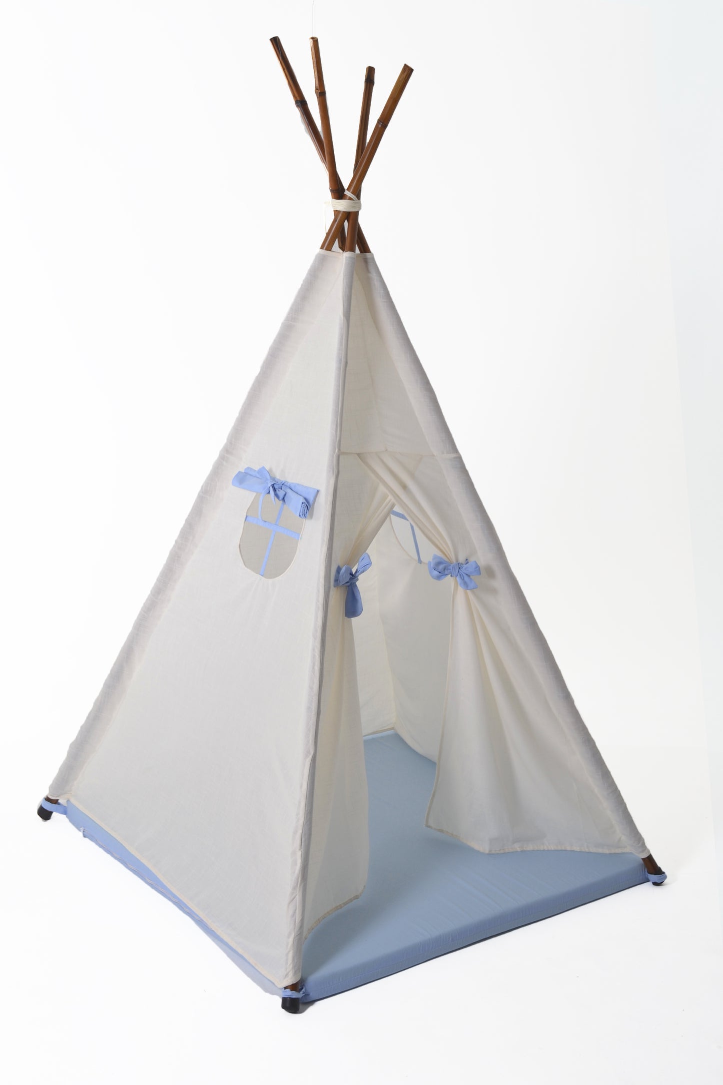 Teepee blanco/azul claro