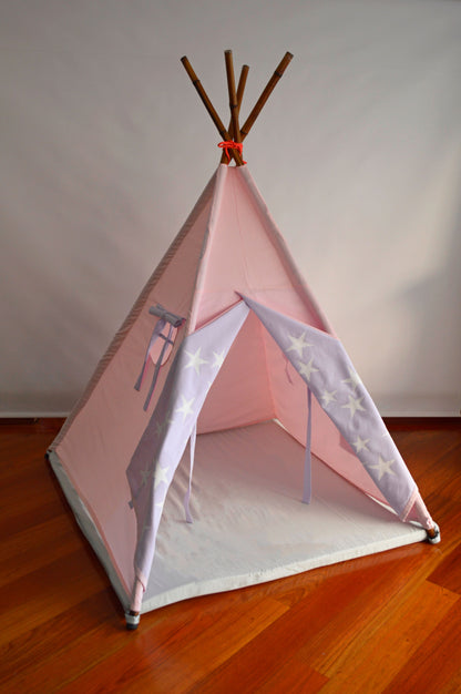 Teepee Rosa claro/ lila Estrellas