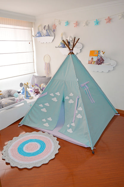 Teepee verdementa/lila nubes