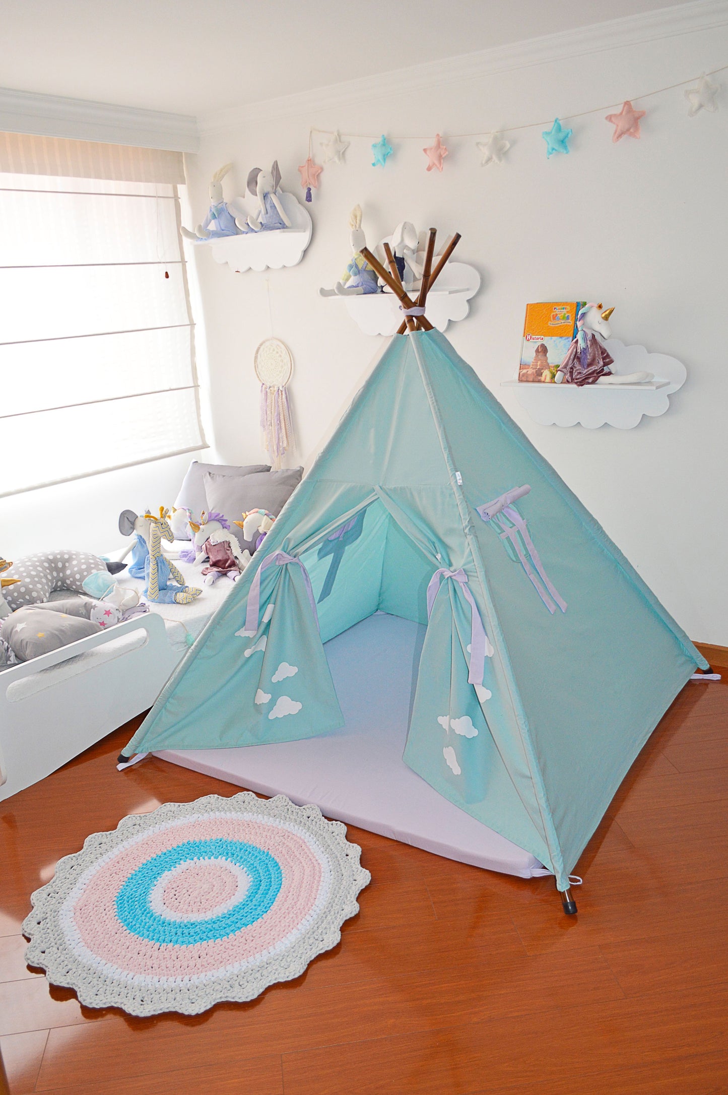 Teepee verdementa/lila nubes