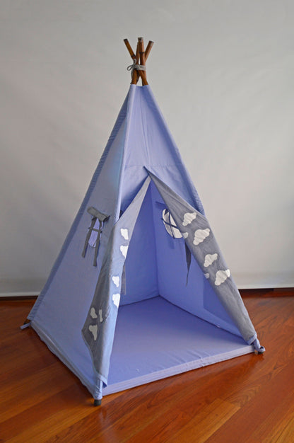 Teepee Azul claro/ gris nube