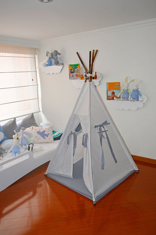 Teepee blanco/gris