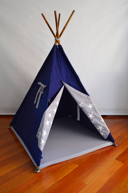 Teepee Azul Oscuro/ gris estrella