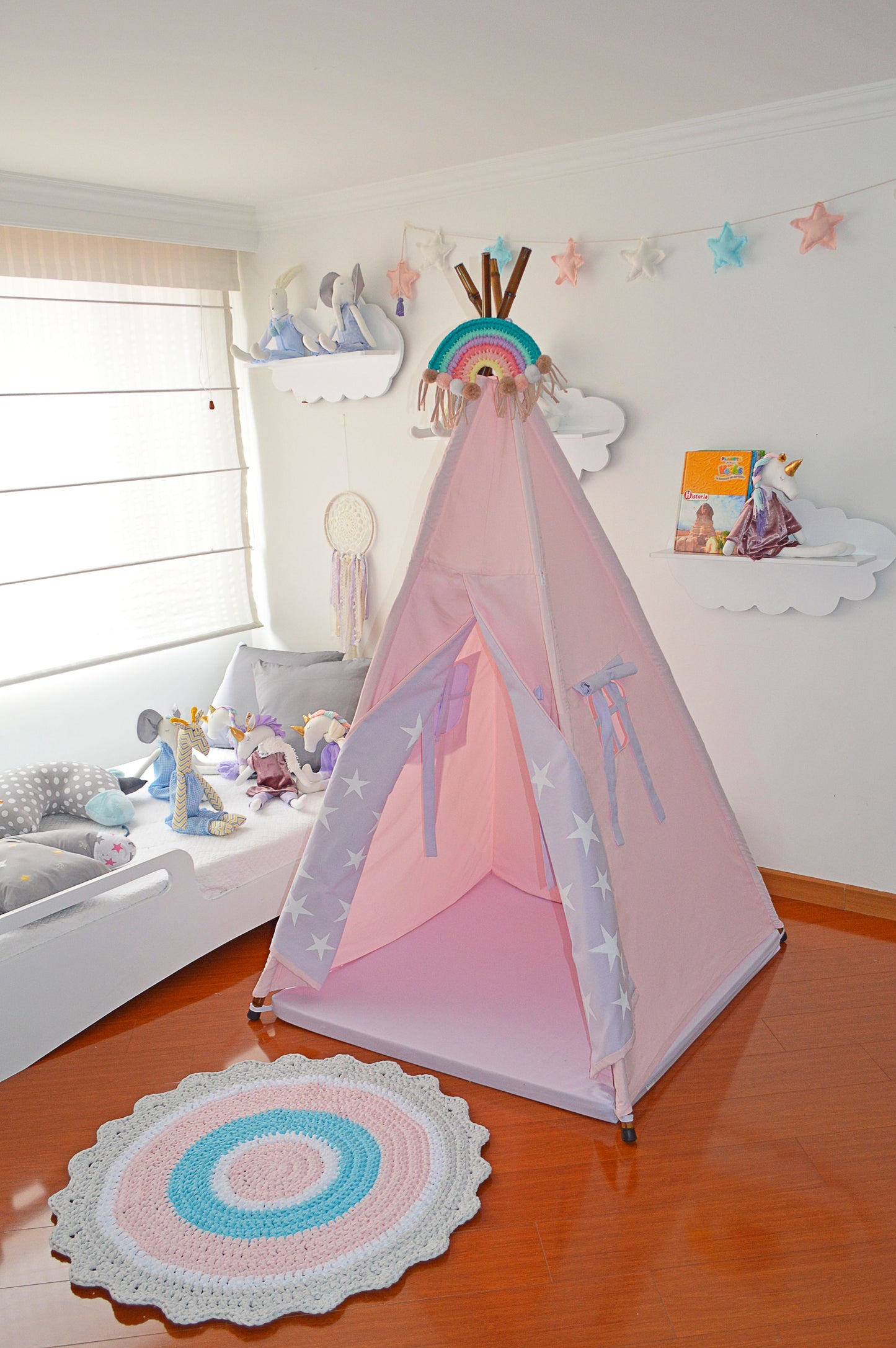 Teepee Rosa claro/ lila Estrellas