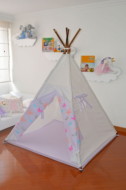 Teepee Beige mariposa / lila