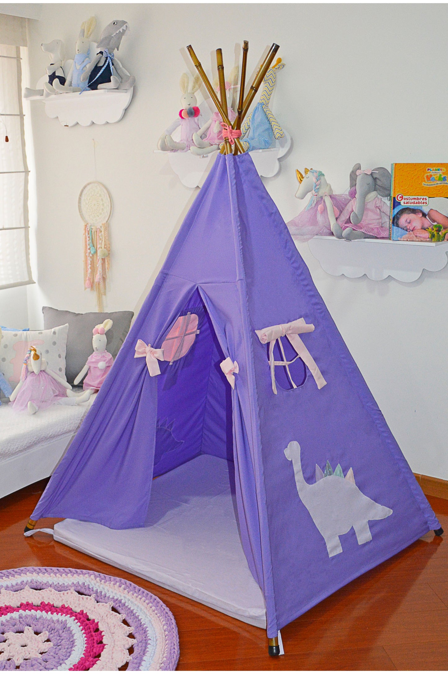 Teepee Dinosaurio lila