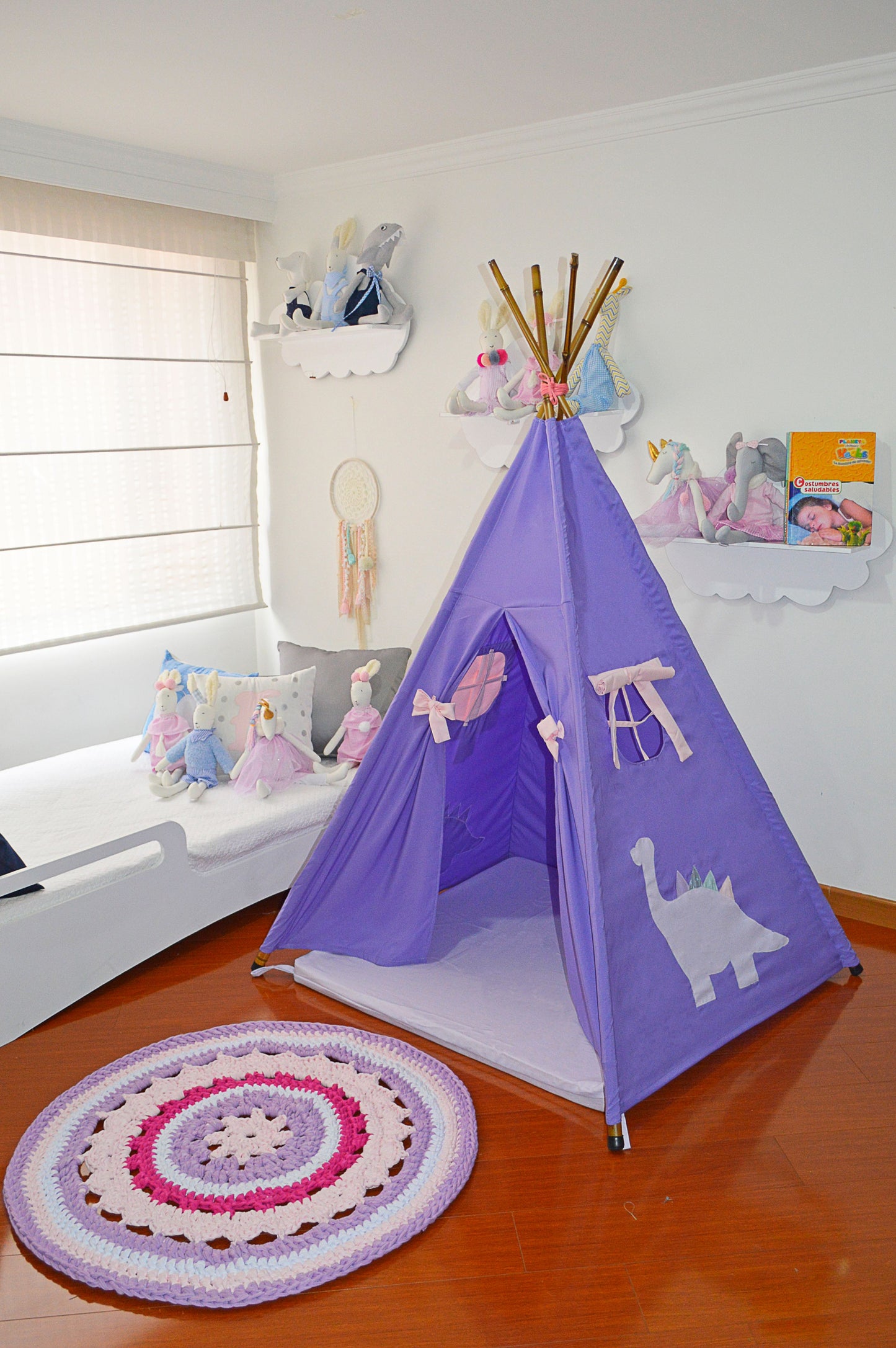 Teepee Dinosaurio lila