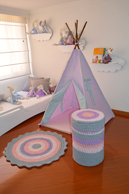 Teepee lila/ puntos