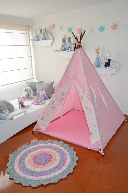 Teepee Rosa/crudo estrellas