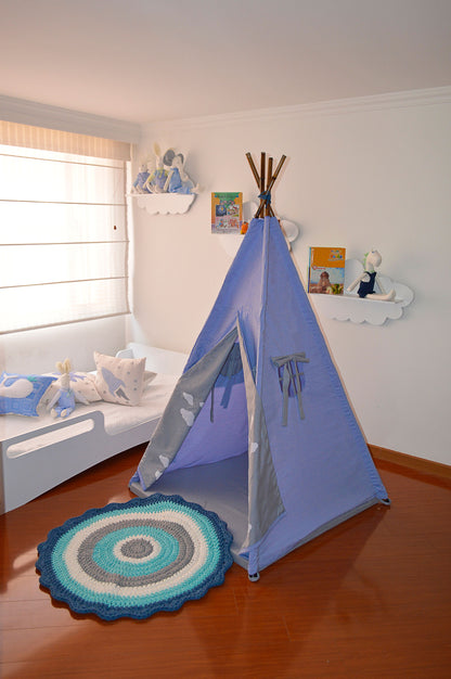 Teepee Azul claro/ gris nube