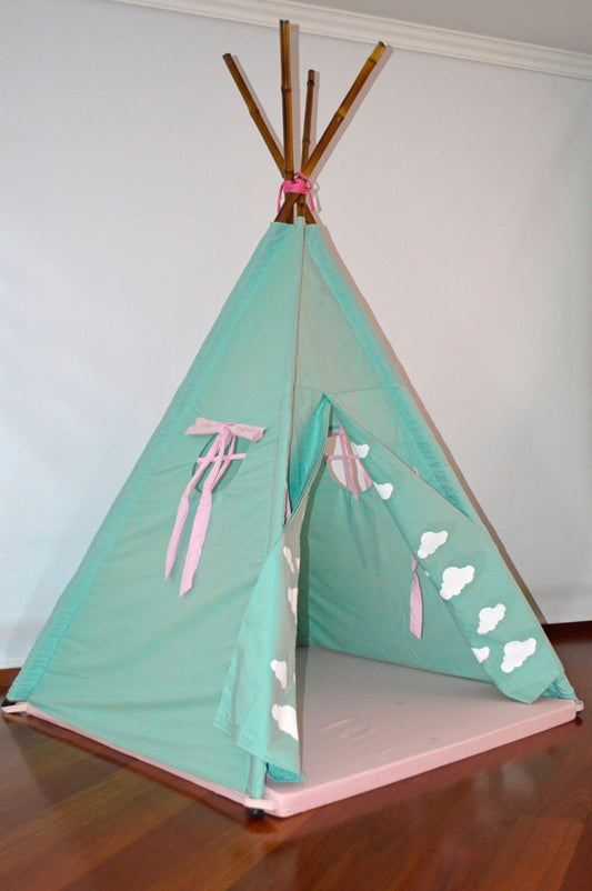 Teepee verdementa/rosado/nubes