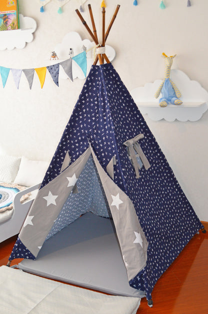 Teepee Azul Aviones