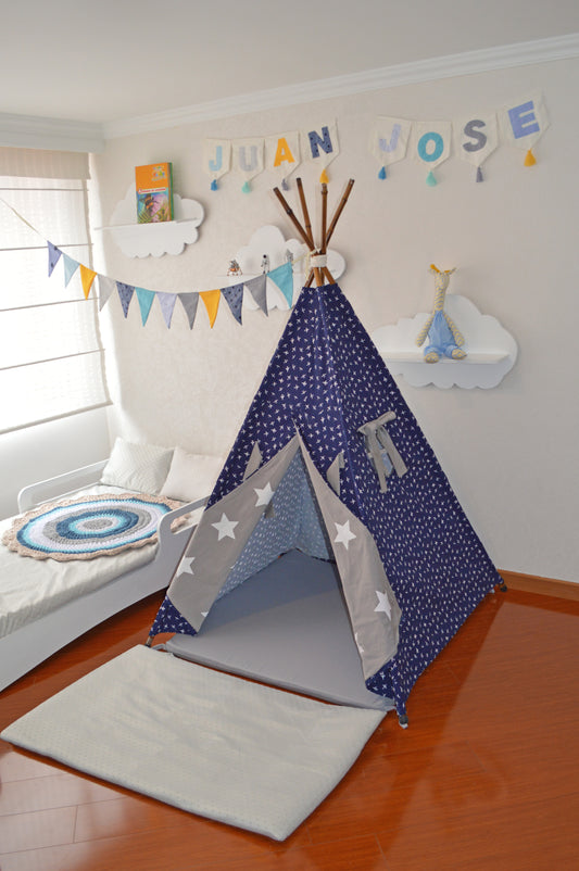 Teepee Azul Aviones