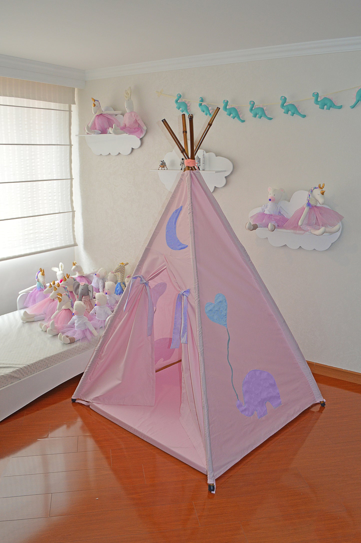 Teepee elefante/luna Rosado