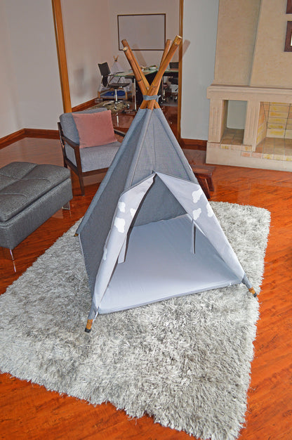 Teepee mascota gris